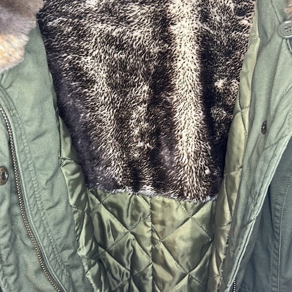 Lady Von Hart olive quilted parka jacket XL - Picture 5 of 12